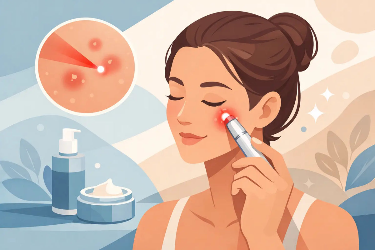 How to Use a Red Light Pen for Blemishes